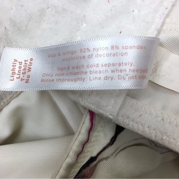 CACIQUE Modern Lightly Lined T-Shirt No Wire Bra Mauve Floral Plus Size 44C - Picture 8 of 11